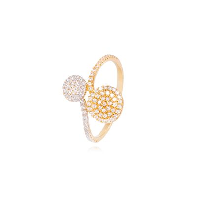 Anillo Oro Amarillo 18kt Círculos y Riel