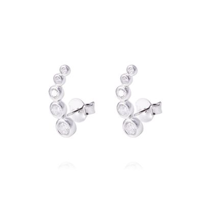 Aros de Plata Esterlina Cinco Círculos con Circonita