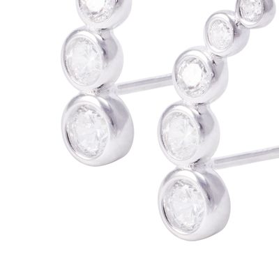 Imagen 2 del producto Aros de Plata Esterlina Cinco Círculos con Circonita