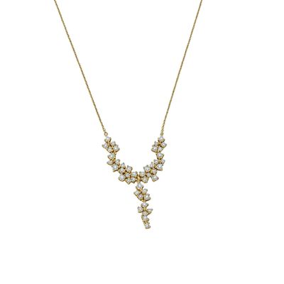 Collar Oro Amarillo 18kt Diamantes Colgantes 1 Qlts