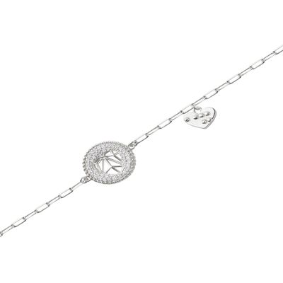Imagen 2 del producto Pulsera de Plata Esterlina 925 Círculo Circonita Corazón