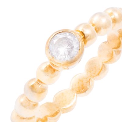 Imagen 2 del producto Anillo Plata Esterlina 925 Bolita Circonita Revestido Oro 18kt