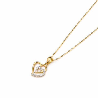 Imagen 2 del producto Colgante Oro Amarillo 18kt Doble Corazón Circonita
