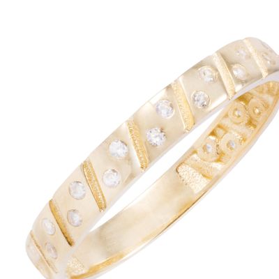 Imagen 2 del producto Anillo de Oro 18Kt Texturizado y Circon