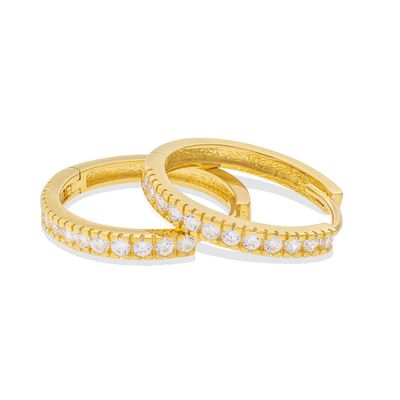 Imagen 2 del producto Aros de Oro 18kt Argollas Riel Corona Circones