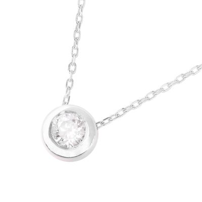 Imagen 2 del producto Collar de Oro Blanco 18kt con Diamantes de Punto de Luz 12 Pts