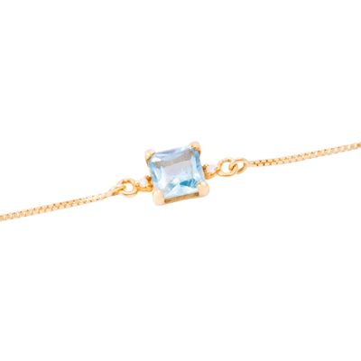 Imagen 2 del producto Pulsera Oro Amarillo 18kt Diamante 2x0,5 Pts y Topacio Azul