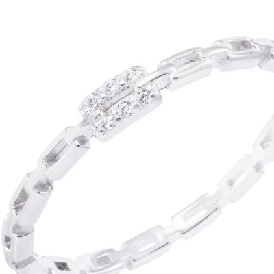 Imagen 2 del producto Anillo de Plata Esterlina Cadena con Circonita