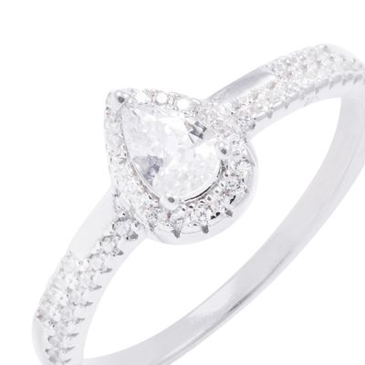Imagen 2 del producto Anillo de Plata Esterlina Diseño Gota con Circonita