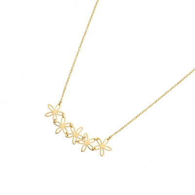 Collar Oro Amarillo 18kt Cinco Flores