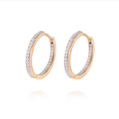 Aros de Oro 18kt Argollas con Circonita Riel