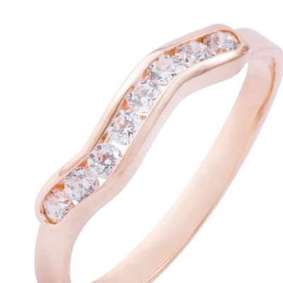 Imagen 2 del producto Anillo Oro Miel 18kt Reina Riel Circonitas