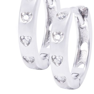 Imagen 2 del producto Aros de Plata Esterlina Argollas Pequeña Circón