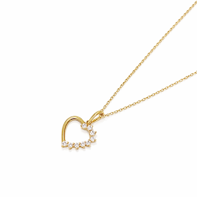 Imagen 2 del producto Colgante Oro Amarillo 18kt Corazón 1/2 Circonita