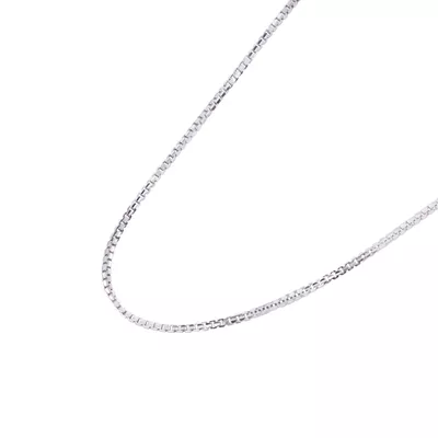 Cadena de Oro Blanco 18kt Eslabon Caja 45CM