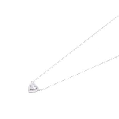 Collar de Plata Esterlina 925 Corazón Circón