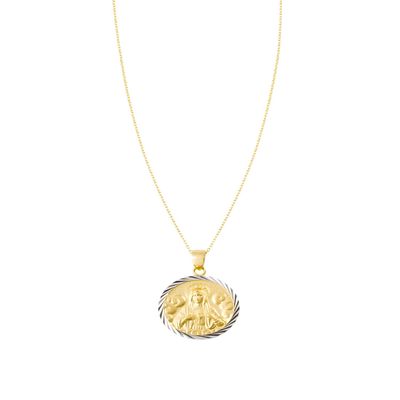 Imagen 2 del producto Colgante de Oro 18kt Virgen bisel blanco estriado