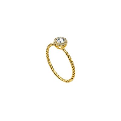 Imagen 1 del producto Anillo Oro Amarillo 14kt Trenzado Roseta Circonita