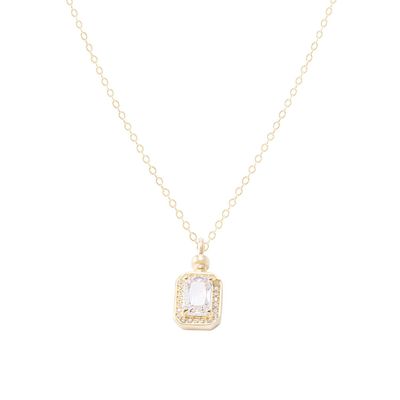 Imagen 2 del producto Collar Revestido en Oro 18kt Rectangulo Circon