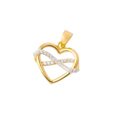 Imagen 1 del producto Colgante de Oro 14kt Corazón Circonitas Entrelazados