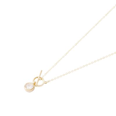 Collar Revestido en Oro 18kt Circulo Circonita