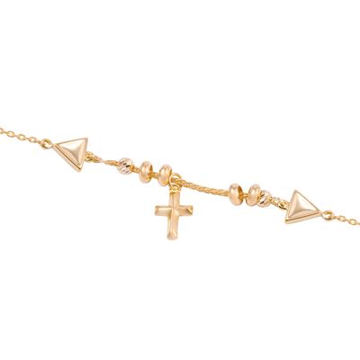 Imagen 2 del producto Pulsera de Oro 18kt Cruz Central