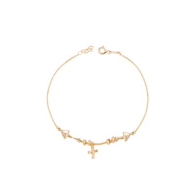 Pulsera de Oro 18kt Cruz Central
