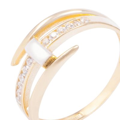 Imagen 2 del producto Anillo de Oro 18Kt Entrelazado y Circon
