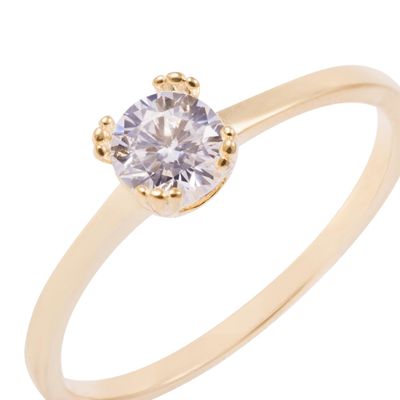 Imagen 2 del producto Anillo Revestido en Oro 18kt Solitario con Grifas Circon