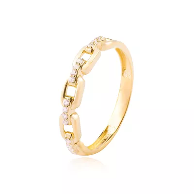 Anillo de Oro 18kt Cadena en Circon