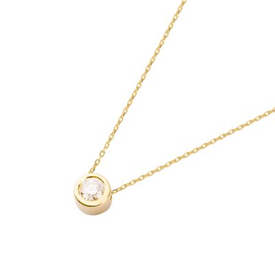 Collar Oro Amarillo 18kt Diamantes Punto de Luz 10 Pts