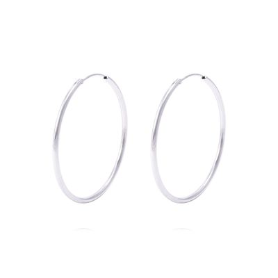 Aros de Plata Esterlina Argollas Grandes Lisas