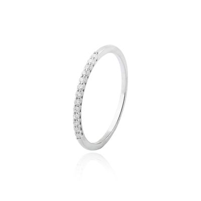 Imagen 1 del producto Anillo Oro Blanco 18kt Diamantes 12Pts Medio Cintillo