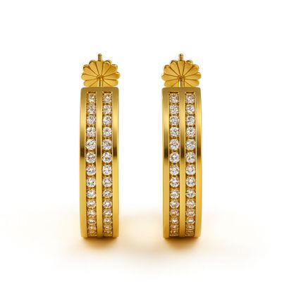 Imagen 2 del producto Aros Oro 18kt  Argolla Circonita