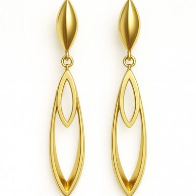 Imagen 2 del producto Aros Oro Amarillo 18kt Marquise