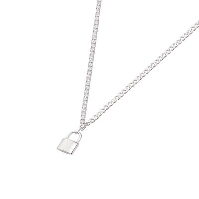 Imagen 2 del producto Collar de Plata Esterlina 925 Candado Circon