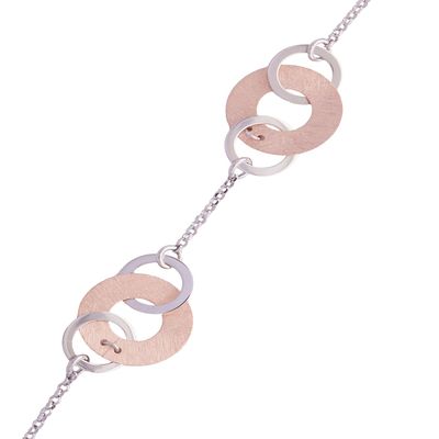 Imagen 2 del producto Pulsera de Plata Esterlina 925 Bicolor Argollas