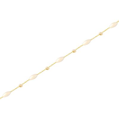Imagen 1 del producto Pulsera Plata Esterlina 925 Bolita Facetada Revestido Oro 18kt