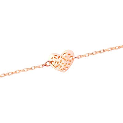 Imagen 2 del producto Pulsera Oro Rosa 18kt Corazones Calados