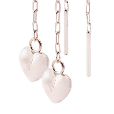 Imagen 2 del producto Aros Oro Miel de 18kt Cadena Corazón