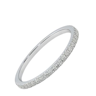 Imagen 2 del producto Anillo Oro Blanco 18kt Medio Cintillo Circonita
