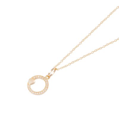 Imagen 2 del producto Colgante de Oro 18kt Circulo Circonita Corazón