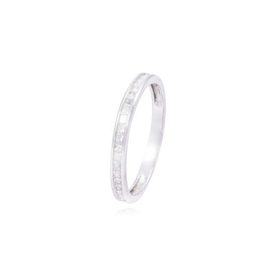 Anillo Compromiso Oro Blanco 18kt Riel 10 Pts
