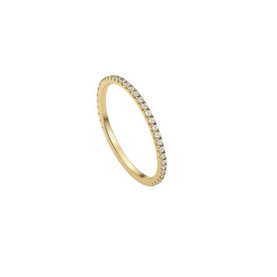 Anillo Oro Amarillo 18kt Medio Riel Circonita