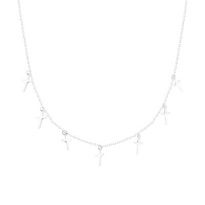 Imagen 2 del producto Collar de Plata Esterlina 925 Choker Cruces Colgantes