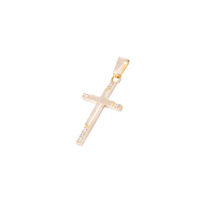 Colgante Oro Amarillo 18kt Cruz 6 Circonitas