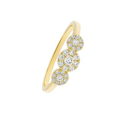 Imagen 2 del producto Anillo Oro Amarillo 14kt Tres Botones Circonita