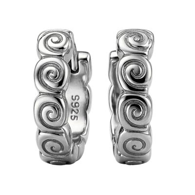 Aros de Plata Esterlina 925 Argollas Espirales