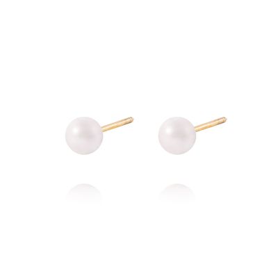 Imagen 2 del producto Aros de Oro 18kt Perla cultivada sola 5.0 mm