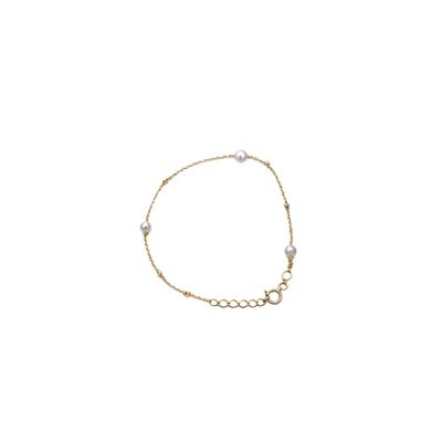 Pulsera Oro Amarillo 18kt Rosario Perlas Cultivadas 3,5MM
